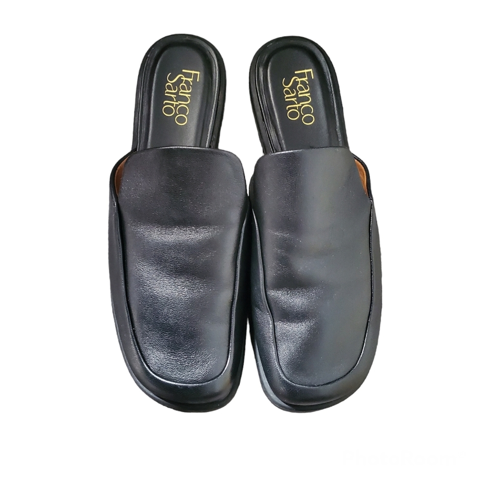 Franco Sarto Bocca Slide Black Leather Mule - Picture 2 of 5